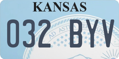 KS license plate 032BYV