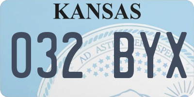 KS license plate 032BYX