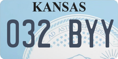 KS license plate 032BYY