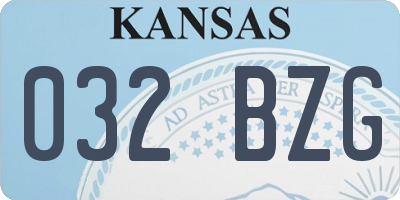 KS license plate 032BZG