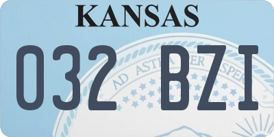 KS license plate 032BZI