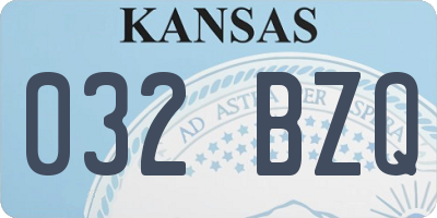 KS license plate 032BZQ