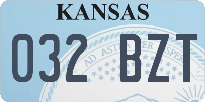 KS license plate 032BZT