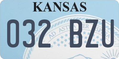 KS license plate 032BZU