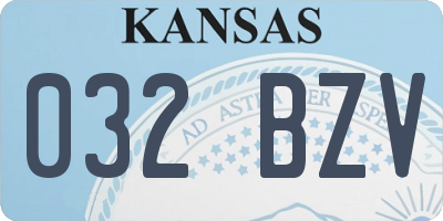 KS license plate 032BZV