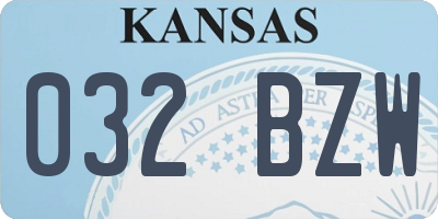 KS license plate 032BZW