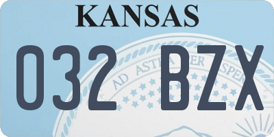 KS license plate 032BZX