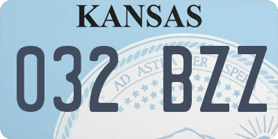 KS license plate 032BZZ