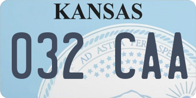 KS license plate 032CAA