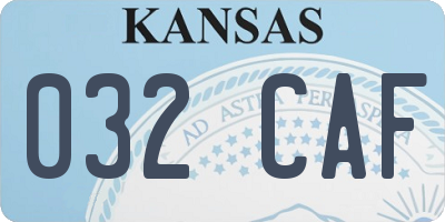 KS license plate 032CAF