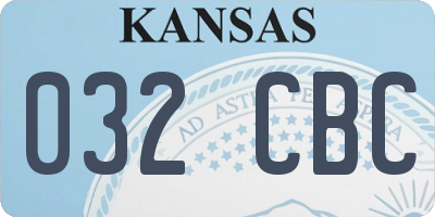 KS license plate 032CBC