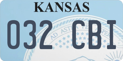 KS license plate 032CBI