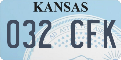 KS license plate 032CFK