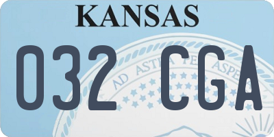 KS license plate 032CGA