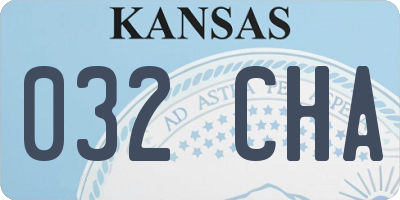 KS license plate 032CHA