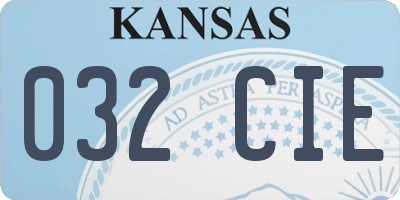 KS license plate 032CIE