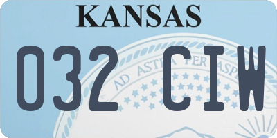KS license plate 032CIW
