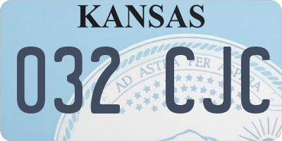 KS license plate 032CJC