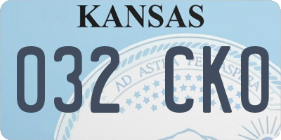 KS license plate 032CKO
