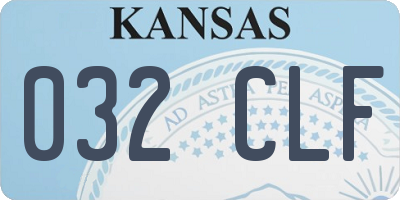 KS license plate 032CLF