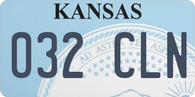 KS license plate 032CLN