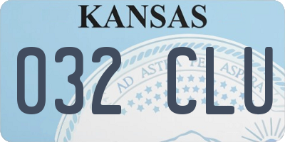 KS license plate 032CLU