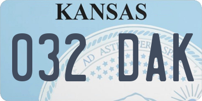 KS license plate 032DAK