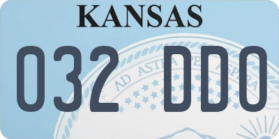 KS license plate 032DDO