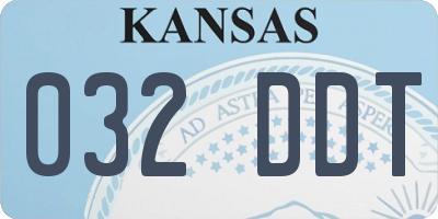 KS license plate 032DDT