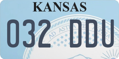 KS license plate 032DDU