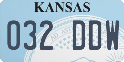 KS license plate 032DDW