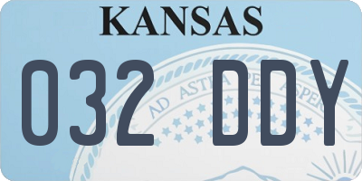 KS license plate 032DDY