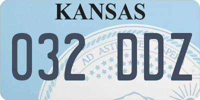 KS license plate 032DDZ