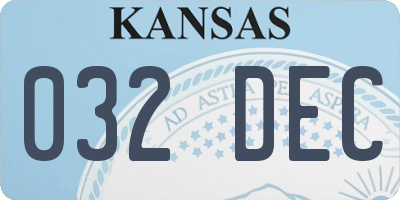 KS license plate 032DEC