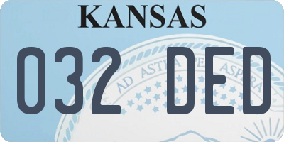 KS license plate 032DED