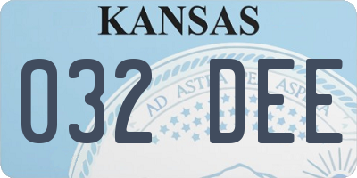 KS license plate 032DEE