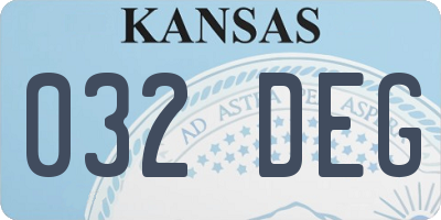 KS license plate 032DEG