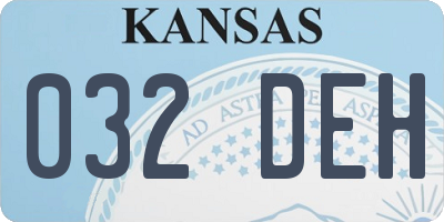 KS license plate 032DEH