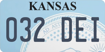 KS license plate 032DEI