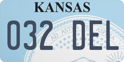 KS license plate 032DEL