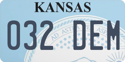 KS license plate 032DEM