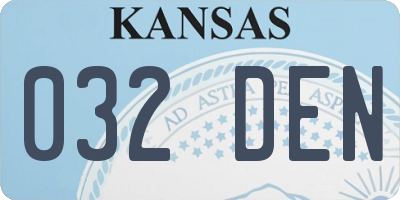 KS license plate 032DEN