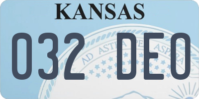 KS license plate 032DEO