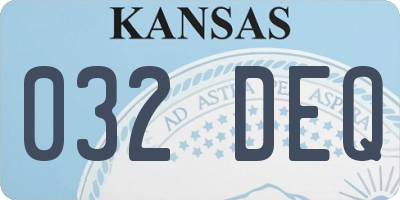 KS license plate 032DEQ