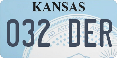 KS license plate 032DER