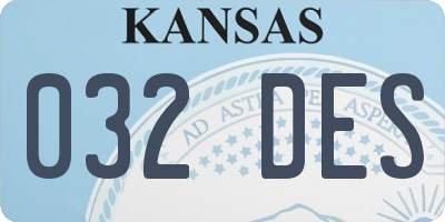 KS license plate 032DES
