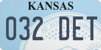 KS license plate 032DET