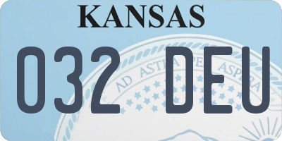 KS license plate 032DEU
