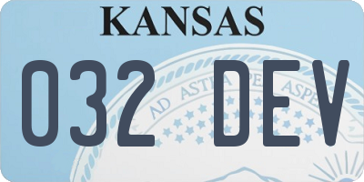 KS license plate 032DEV