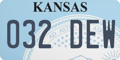 KS license plate 032DEW
